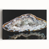 Black and white close-up photo of natural elements on stretched canvas, suitable for kitchen wall art.