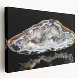 Close-up of natural elements in muted earth tones on a large stretched canvas, suitable for kitchen wall art.