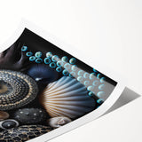 Extra large wall art featuring line art flowers in black and white on a rolled canvas, ideal for large living room decor.