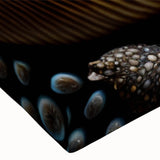 Black and white landscape art painting on stretched canvas, featuring a detailed tree bark texture.