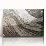 Large art print of natural elements in mid-century modernist style, framed in gold acrylic.