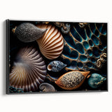 Black and white framed canvas depicting a serene landscape, ideal for bedroom wall art.