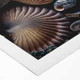 Art deco poster featuring geometric patterns and metallic colors on rolled canvas, suitable for dining room decor.