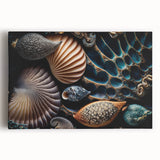 Black and white close-up photo of natural elements on stretched canvas, ideal for kitchen art.