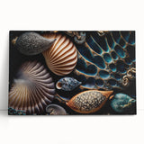 Black and white close-up photo of natural textures on stretched canvas, ideal for kitchen wall art.