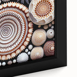 Close-up of black wall art featuring colorful, textured abstract design on a framed canvas.