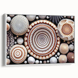 Extra large framed canvas featuring vintage poster art of colorful natural elements, ideal for living room decor.