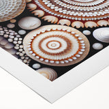 Art deco poster featuring natural elements in muted earth tones on rolled canvas.