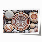 Close-up floral print in soft pastel colors on rolled canvas, suitable for dining room or bathroom wall art.