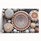 Black and white close-up photo of natural elements on stretched canvas, ideal for kitchen wall art.