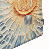 Large abstract wall art on acrylic glass featuring mid-century modernist designs in earth tones, ideal for dining room decor.