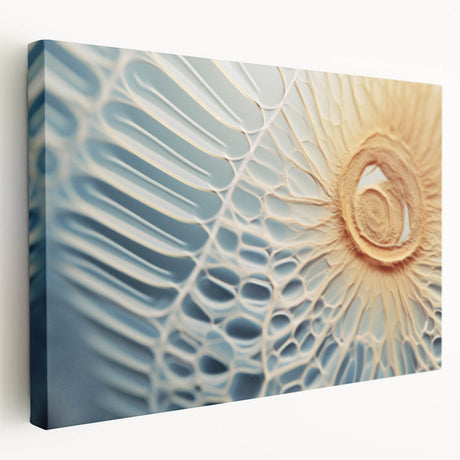 Close-up of natural elements in muted earth tones on a stretched canvas, suitable for kitchen wall art.