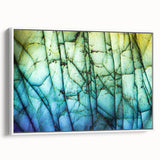 Vintage poster art of colorful natural elements on extra large framed canvas, ideal for living room decor.