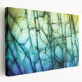 Close-up image of natural elements in muted green and brown tones on stretched canvas, suitable for kitchen wall art.