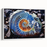Vintage poster art depicting colorful natural elements on a large framed canvas, suitable for living room decor.
