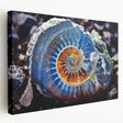 Close-up image of natural elements in muted earth tones on a stretched canvas, suitable for kitchen wall art.