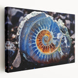 Close-up image of natural elements in muted earth tones on a stretched canvas, suitable for kitchen wall art.