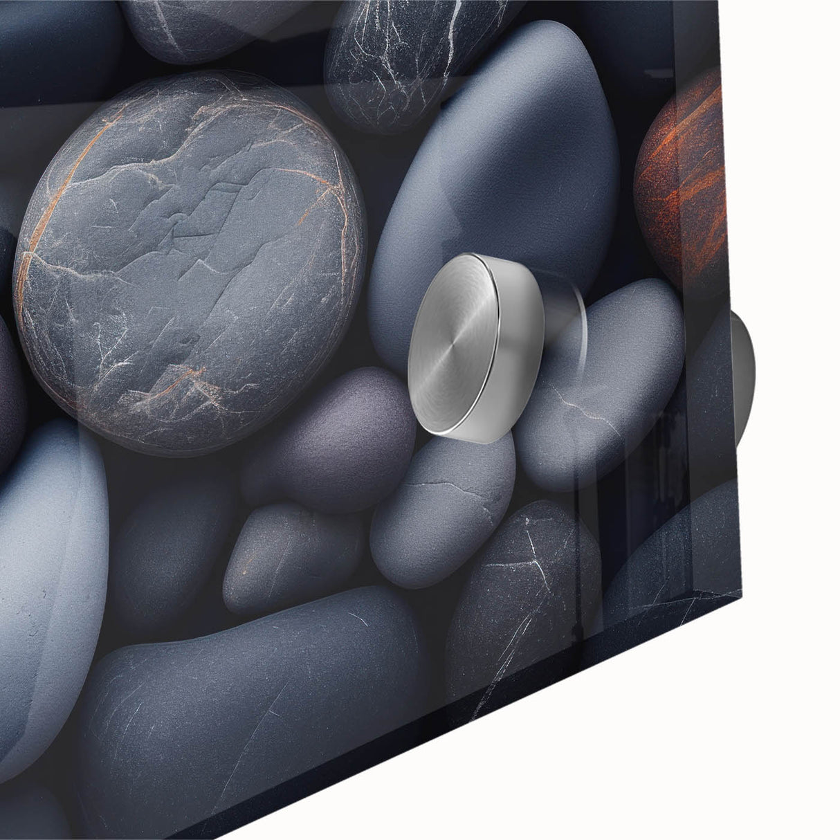 Large abstract wall art in mid-century modernist style, featuring organic shapes in earth tones on acrylic glass.