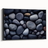 Black and white framed canvas featuring a detailed landscape painting, ideal for bedroom wall art.