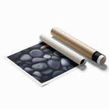 Extra large rolled print of a close-up floral design in soft pastel shades.