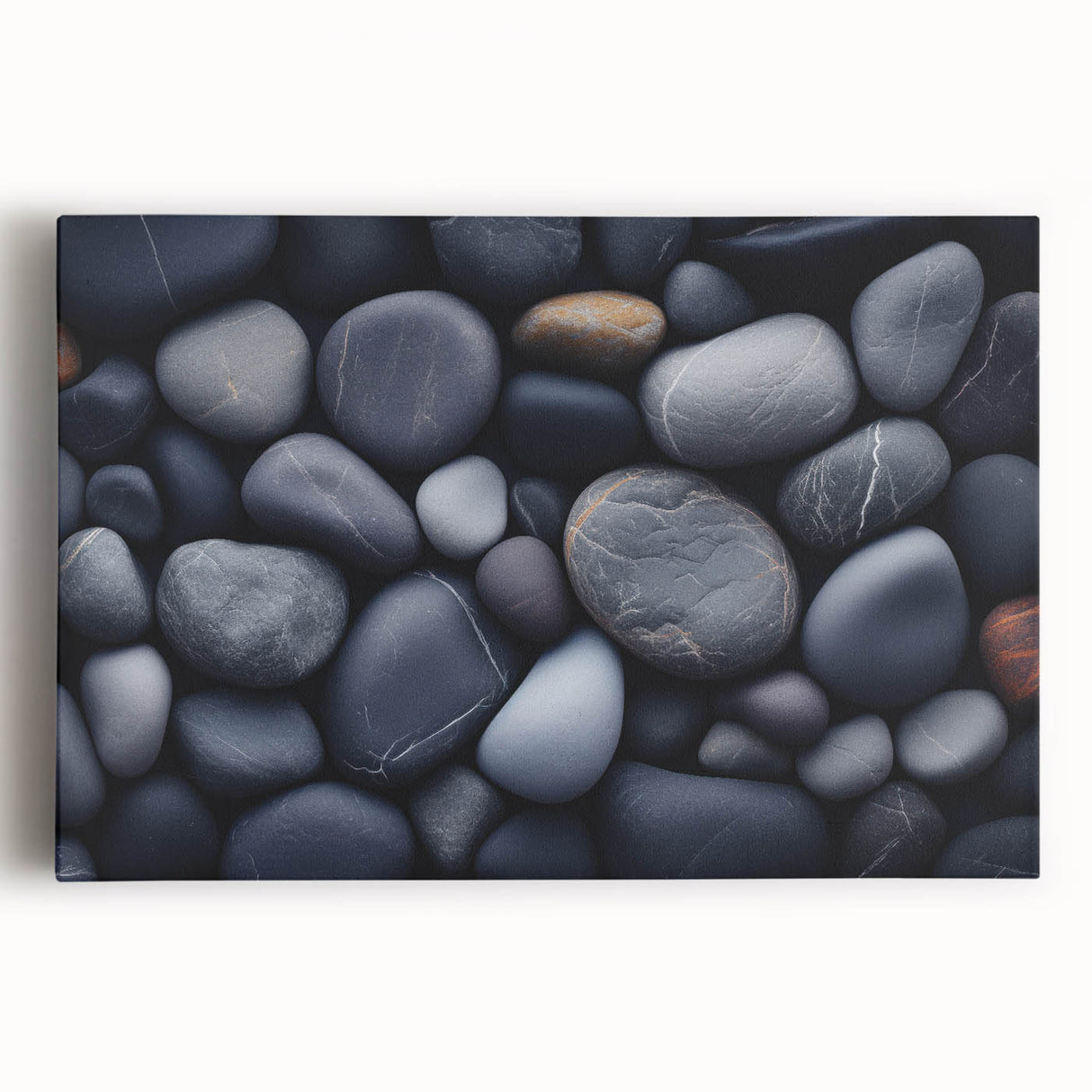 Black and white close-up photo of natural elements on stretched canvas, ideal for kitchen wall art.