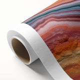 Art Deco poster of a serene forest scene in muted green and brown tones on rolled canvas, ideal for nursery wall art.