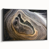 Black and white framed canvas featuring a close-up landscape, ideal for bedroom wall decor.
