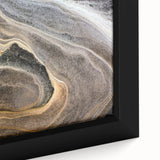 Extra large black wall art featuring a close-up of textured, colorful natural elements on framed canvas.