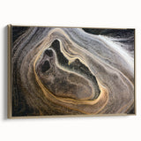 Framed canvas featuring a close-up of natural elements in subdued earth tones, ideal for bedroom wall art.