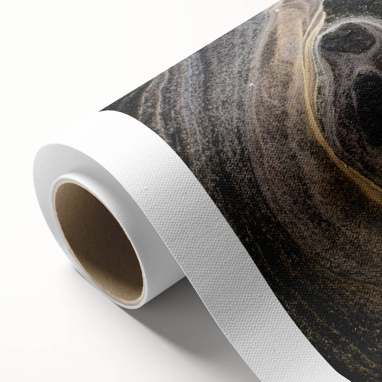 Art deco poster of natural elements in muted earth tones on rolled canvas, suitable for nursery wall art.