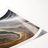 Extra large rolled print featuring line art flowers in monochrome, ideal for large living room wall art.