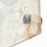 Large abstract wall art on acrylic glass featuring natural elements in muted earth tones, suited for dining room ambiance.