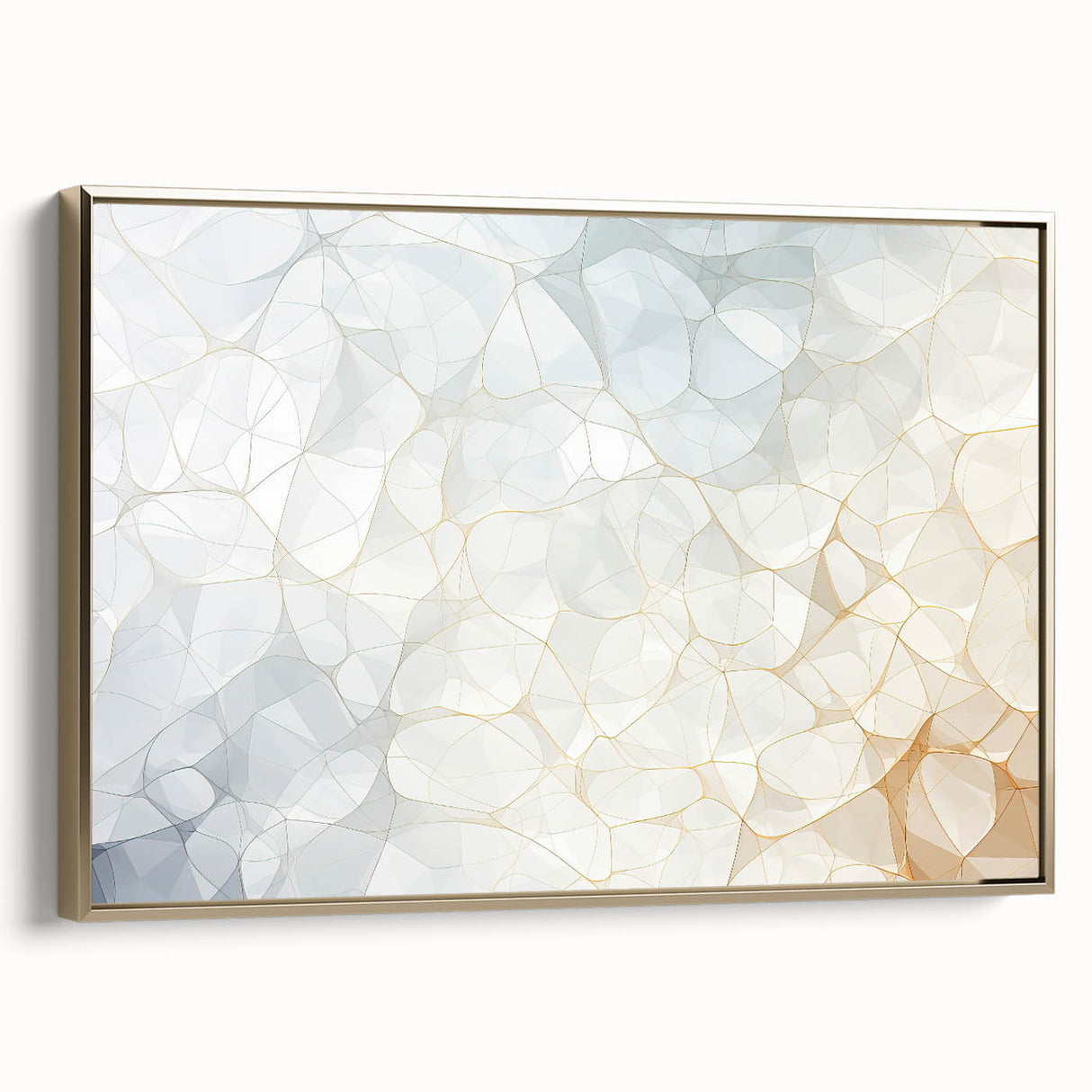 Framed canvas featuring a close-up of natural elements in black and gold, ideal for bedroom wall art.