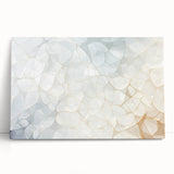 Black and white close-up photo of natural elements on a large stretched canvas.