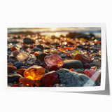 Close-up floral art on rolled print, featuring soft pink and green tones, suitable for dining room or bathroom wall decor.