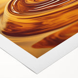 Art deco poster featuring a close-up of natural elements in muted green and brown tones on rolled canvas.