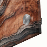 Large abstract wall art featuring natural elements in muted earth tones on acrylic glass, ideal for dining room ambiance.