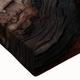 Black and white landscape art painting on stretched canvas, featuring a detailed tree bark texture.