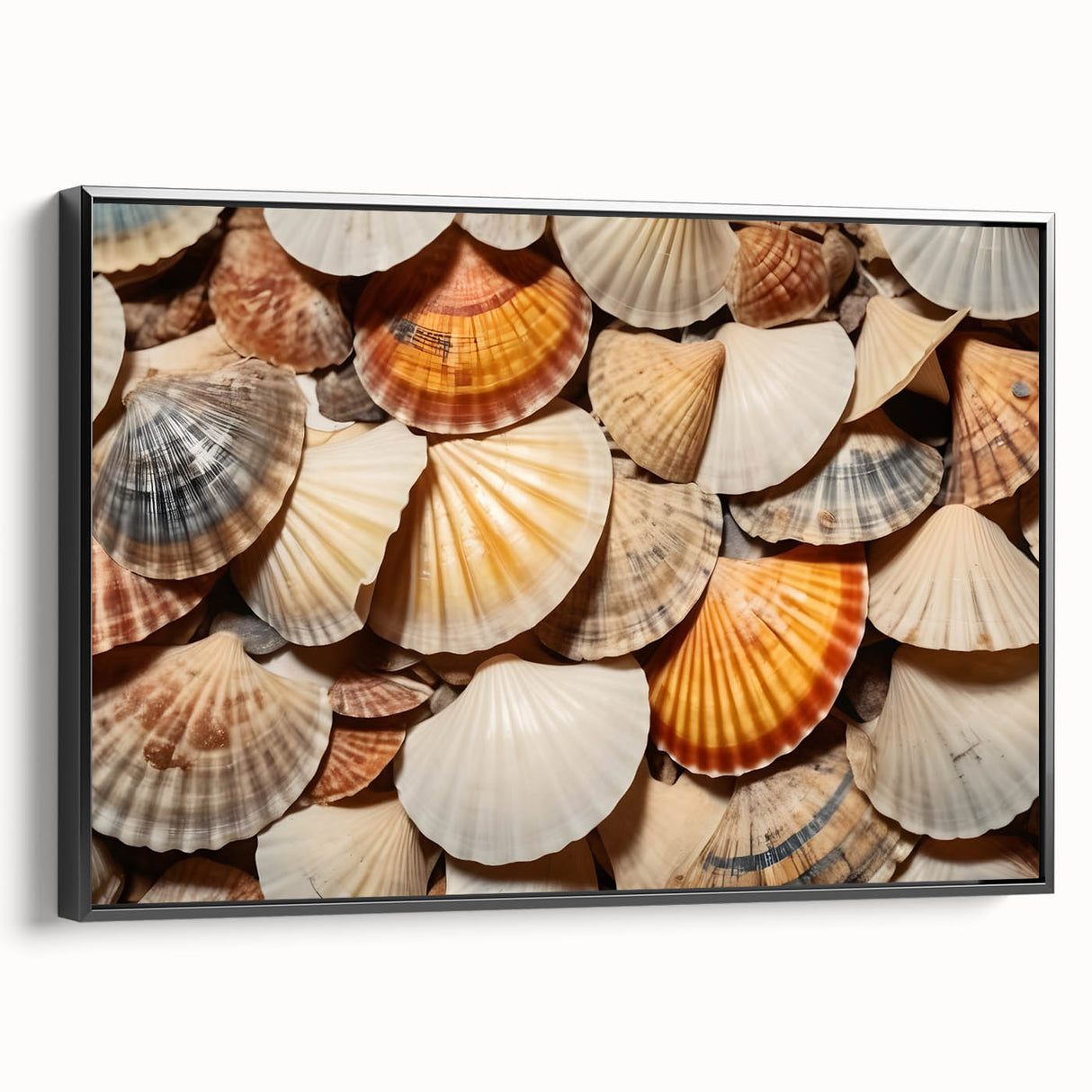 Black and white landscape art painting on framed canvas, featuring a close-up of natural elements.