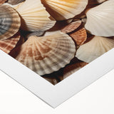 Art deco poster featuring a close-up of natural elements in muted earth tones on rolled canvas.