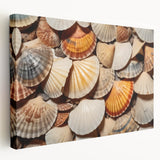 Close-up of natural elements in earth tones on a stretched canvas, suitable for kitchen wall art.
