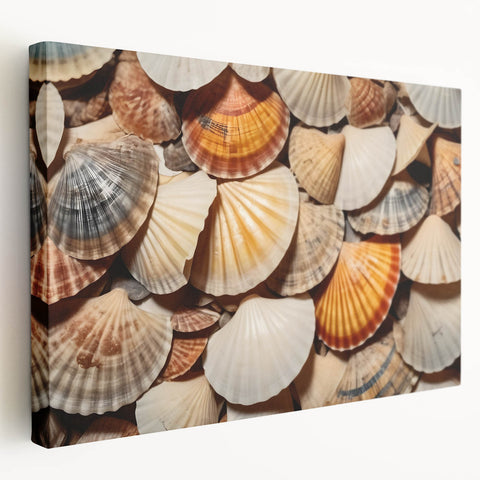 Close-up of natural elements in earth tones on a stretched canvas, suitable for kitchen wall art.