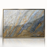 Large art print of a close-up natural element in gold frame, featuring mid-century modernist style.