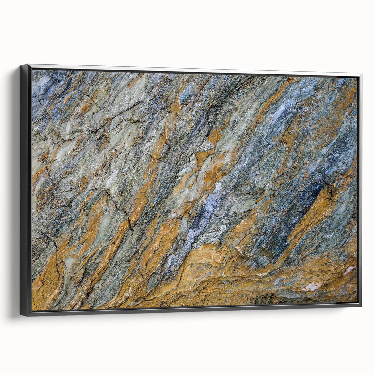 Black and white framed canvas featuring a close-up landscape view, ideal for bedroom wall decor.