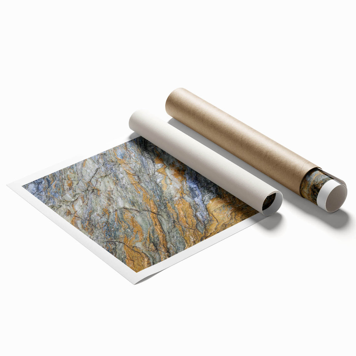 Extra large rolled print featuring a close-up of dew-covered petals in soft pink and green hues.