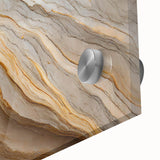 Large abstract wall art featuring natural elements in muted earth tones on acrylic glass, ideal for dining room ambiance.