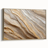 Framed canvas of a vintage-style landscape painting with muted earth tones, ideal for bedroom wall art.