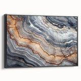 Black and white landscape painting on framed canvas, featuring a serene natural scene, ideal for bedroom wall decor.