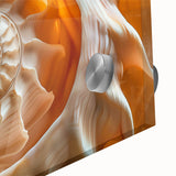 Large abstract wall art in mid-century modernist style, featuring organic forms in earth tones on acrylic glass.