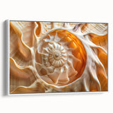 Vintage poster art depicting a close-up of natural elements in vibrant colors on a large framed canvas.